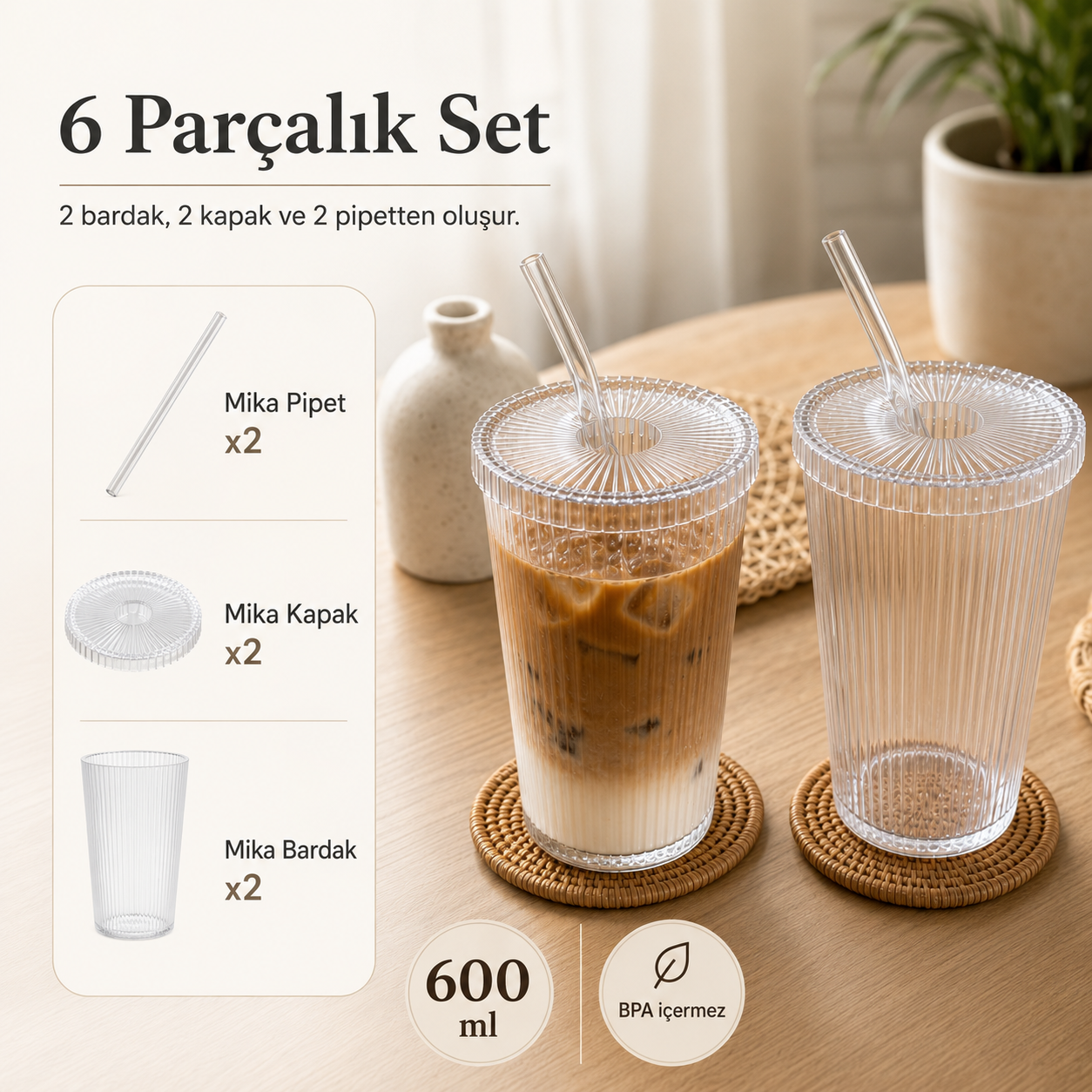 İkili Bardak Seti