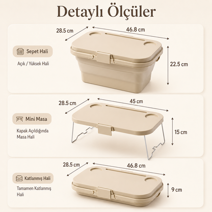 Masalı Katlanabilir Piknik Sepeti - 21 Litre